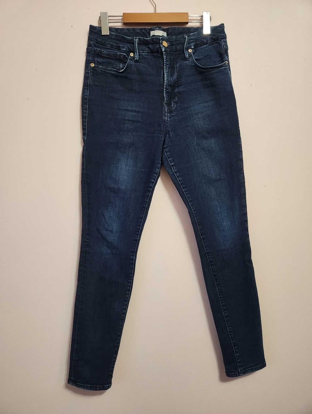Good American "Good Legs" High Rise Skinny Jeans Dark Wash Size 10/30
